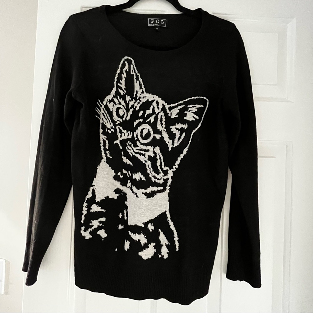 POL Boutique crewneck cat sweater